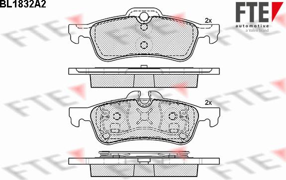 FTE BL1832A2 - Комплект спирачно феродо, дискови спирачки vvparts.bg