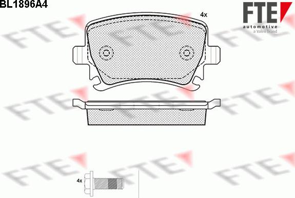 FTE 9010484 - Комплект спирачно феродо, дискови спирачки vvparts.bg