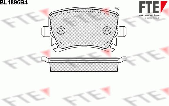 FTE 9010485 - Комплект спирачно феродо, дискови спирачки vvparts.bg