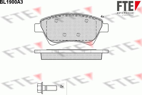 FTE 9010488 - Комплект спирачно феродо, дискови спирачки vvparts.bg