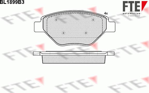 FTE BL1899B3 - Комплект спирачно феродо, дискови спирачки vvparts.bg