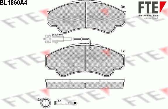 FTE 9010439 - Комплект спирачно феродо, дискови спирачки vvparts.bg