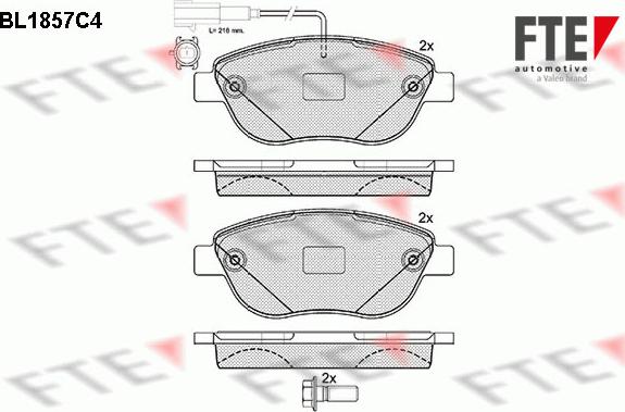 FTE 9010434 - Комплект спирачно феродо, дискови спирачки vvparts.bg