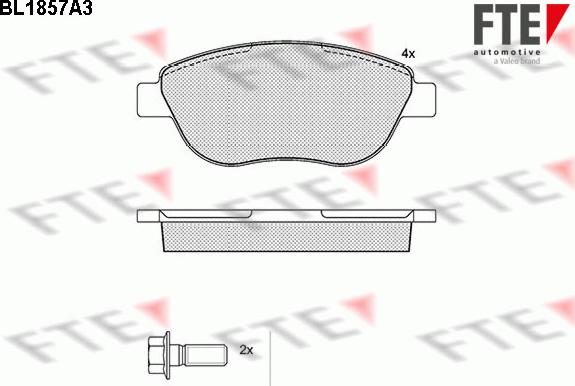 FTE 9010430 - Комплект спирачно феродо, дискови спирачки vvparts.bg