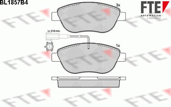 FTE BL1857B4 - Комплект спирачно феродо, дискови спирачки vvparts.bg