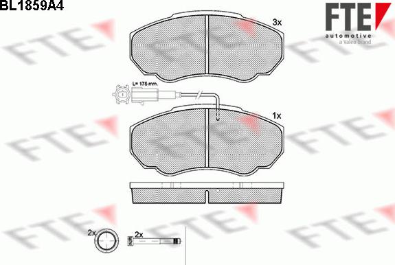 FTE 9010437 - Комплект спирачно феродо, дискови спирачки vvparts.bg