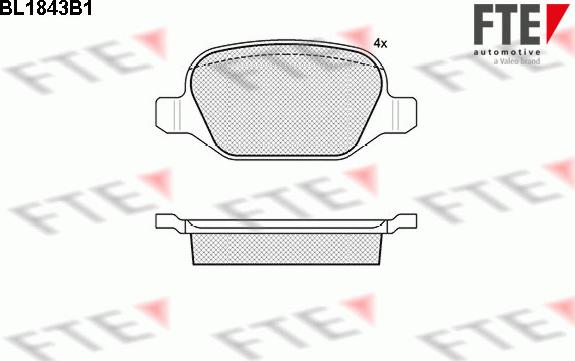 FTE 9010422 - Комплект спирачно феродо, дискови спирачки vvparts.bg