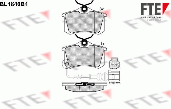 FTE BL1846B4 - Комплект спирачно феродо, дискови спирачки vvparts.bg