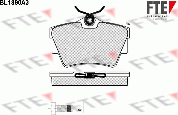 FTE BL1890A3 - Комплект спирачно феродо, дискови спирачки vvparts.bg