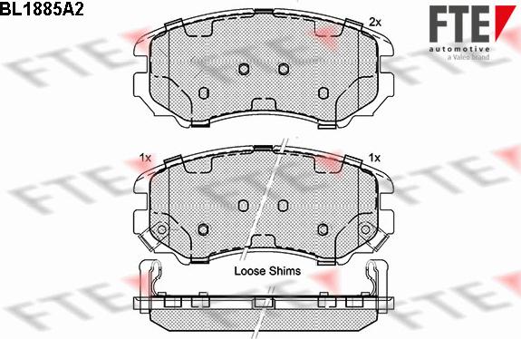 FTE BL1885A2 - Комплект спирачно феродо, дискови спирачки vvparts.bg