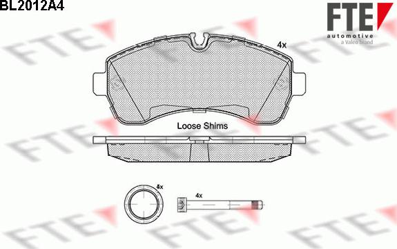 FTE 9010599 - Комплект спирачно феродо, дискови спирачки vvparts.bg