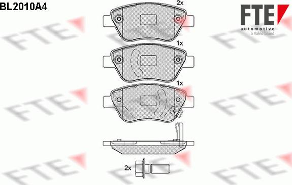 FTE 9010596 - Комплект спирачно феродо, дискови спирачки vvparts.bg