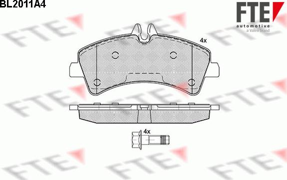 FTE 9010598 - Комплект спирачно феродо, дискови спирачки vvparts.bg