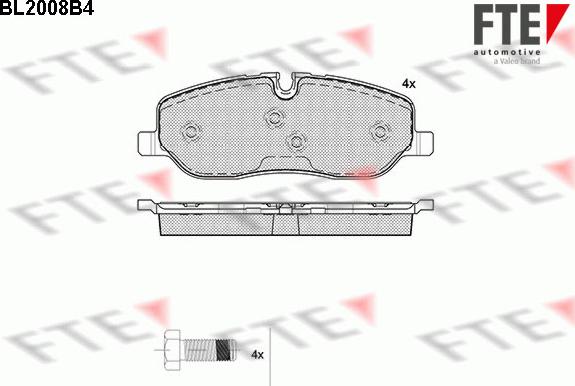 FTE 9010593 - Комплект спирачно феродо, дискови спирачки vvparts.bg