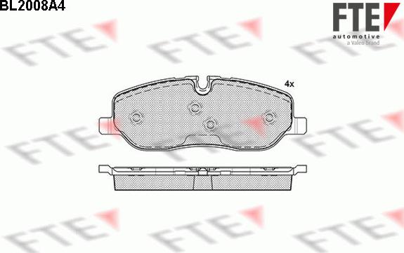 FTE 9010592 - Комплект спирачно феродо, дискови спирачки vvparts.bg