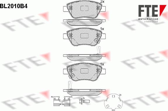 FTE BL2010B4 - Комплект спирачно феродо, дискови спирачки vvparts.bg