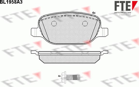 FTE 9010544 - Комплект спирачно феродо, дискови спирачки vvparts.bg