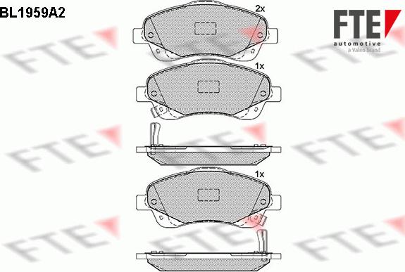 FTE 9010545 - Комплект спирачно феродо, дискови спирачки vvparts.bg