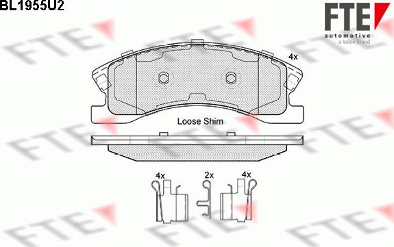 FTE 9010542 - Комплект спирачно феродо, дискови спирачки vvparts.bg