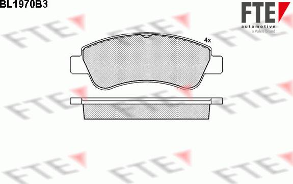 FTE BL1970B3 - Комплект спирачно феродо, дискови спирачки vvparts.bg