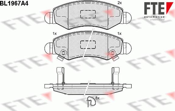 FTE BL1967A4 - Комплект спирачно феродо, дискови спирачки vvparts.bg