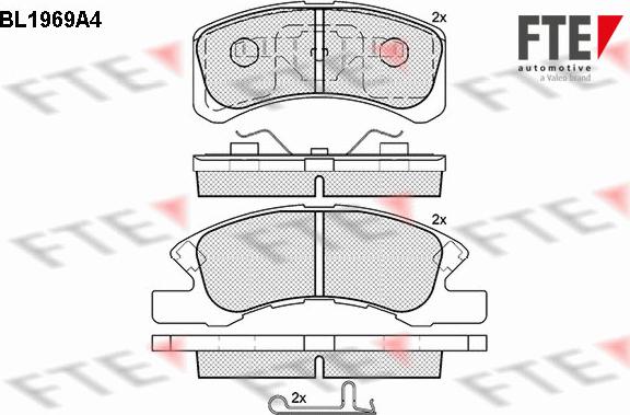 FTE 9010553 - Комплект спирачно феродо, дискови спирачки vvparts.bg