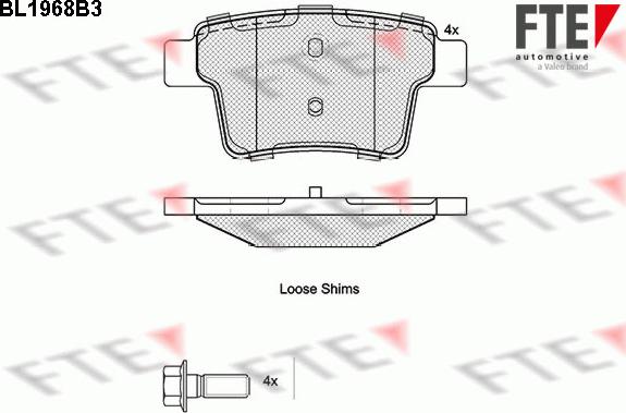 FTE 9010552 - Комплект спирачно феродо, дискови спирачки vvparts.bg