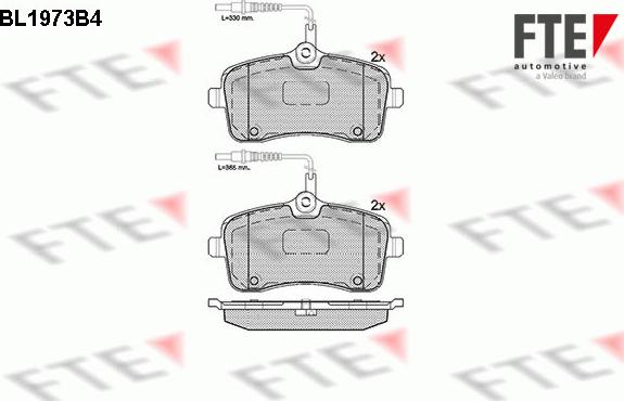 FTE 9010560 - Комплект спирачно феродо, дискови спирачки vvparts.bg