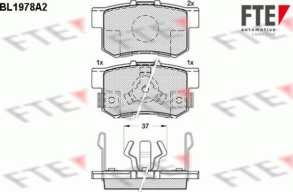 FTE BL1978A2 - Комплект спирачно феродо, дискови спирачки vvparts.bg