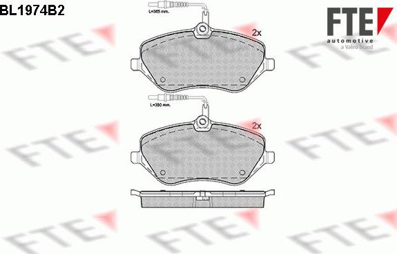 FTE 9010562 - Комплект спирачно феродо, дискови спирачки vvparts.bg