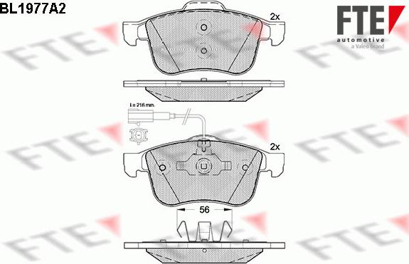 FTE 9010567 - Комплект спирачно феродо, дискови спирачки vvparts.bg