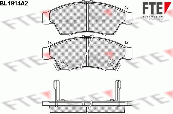 FTE BL1914A2 - Комплект спирачно феродо, дискови спирачки vvparts.bg