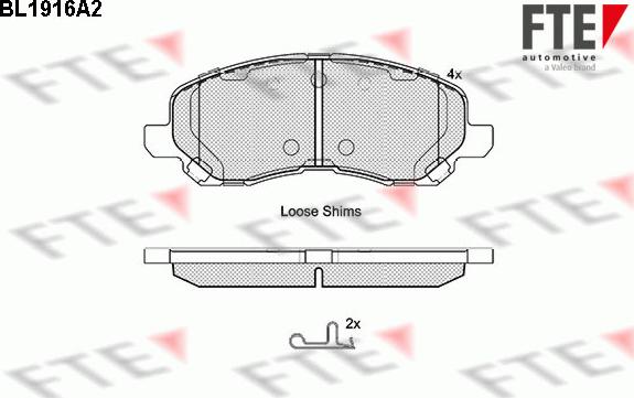 FTE 9010505 - Комплект спирачно феродо, дискови спирачки vvparts.bg