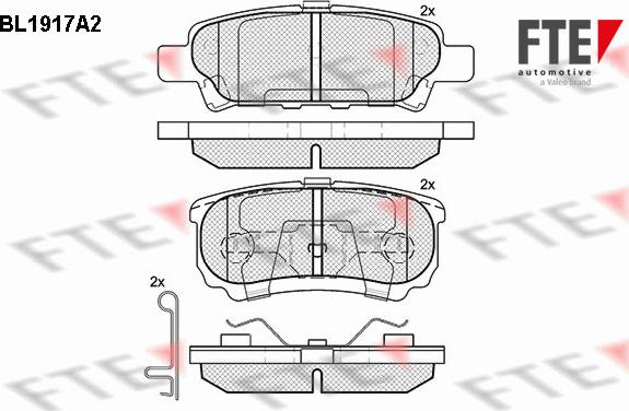 FTE 9010506 - Комплект спирачно феродо, дискови спирачки vvparts.bg