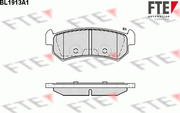 FTE 9010503 - Комплект спирачно феродо, дискови спирачки vvparts.bg