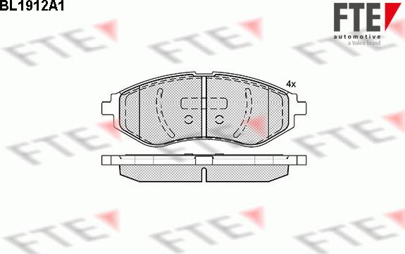 FTE 9010502 - Комплект спирачно феродо, дискови спирачки vvparts.bg