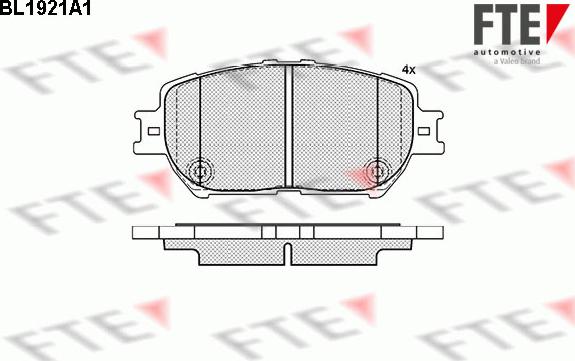 FTE BL1921A1 - Комплект спирачно феродо, дискови спирачки vvparts.bg