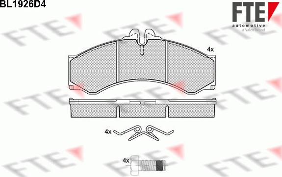 FTE BL1926D4 - Комплект спирачно феродо, дискови спирачки vvparts.bg