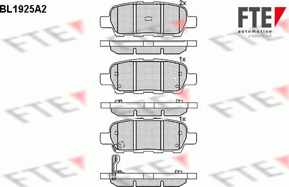 FTE BL1925A2 - Комплект спирачно феродо, дискови спирачки vvparts.bg