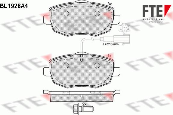 FTE BL1928A4 - Комплект спирачно феродо, дискови спирачки vvparts.bg