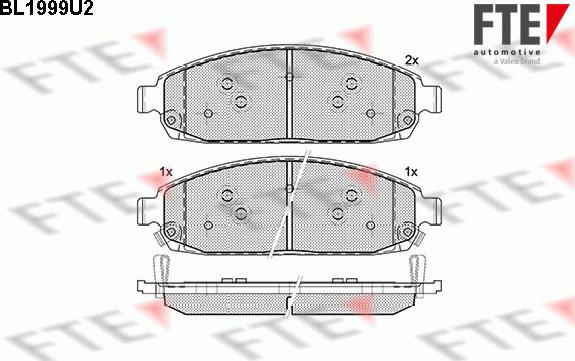 FTE BL1999U2 - Комплект спирачно феродо, дискови спирачки vvparts.bg