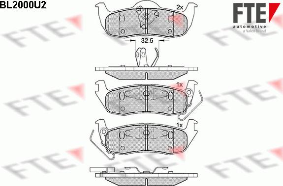 FTE 9010586 - Комплект спирачно феродо, дискови спирачки vvparts.bg