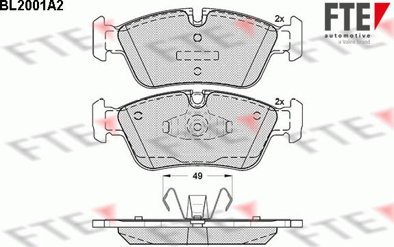 FTE BL2001A2 - Комплект спирачно феродо, дискови спирачки vvparts.bg