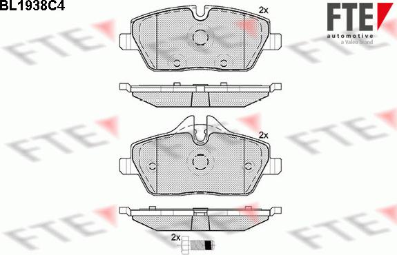 FTE BL1938C4 - Комплект спирачно феродо, дискови спирачки vvparts.bg