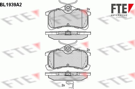 FTE BL1939A2 - Комплект спирачно феродо, дискови спирачки vvparts.bg