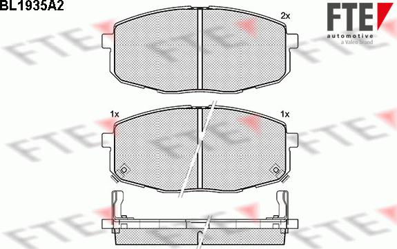 FTE BL1935A2 - Комплект спирачно феродо, дискови спирачки vvparts.bg