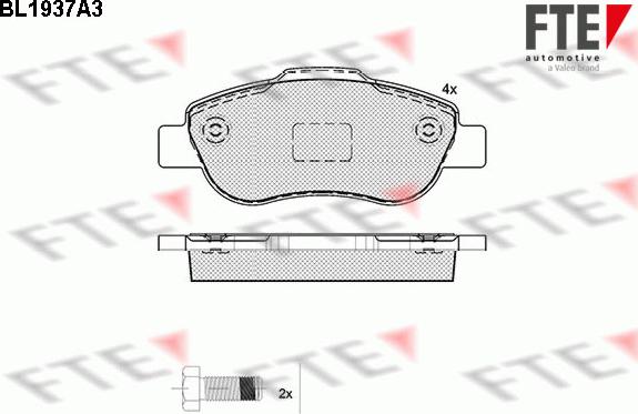 FTE BL1937A3 - Комплект спирачно феродо, дискови спирачки vvparts.bg