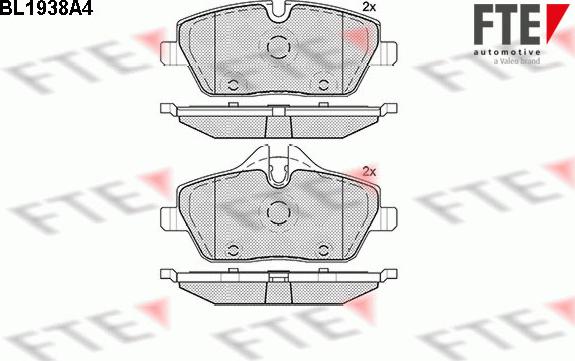 FTE 9010528 - Комплект спирачно феродо, дискови спирачки vvparts.bg