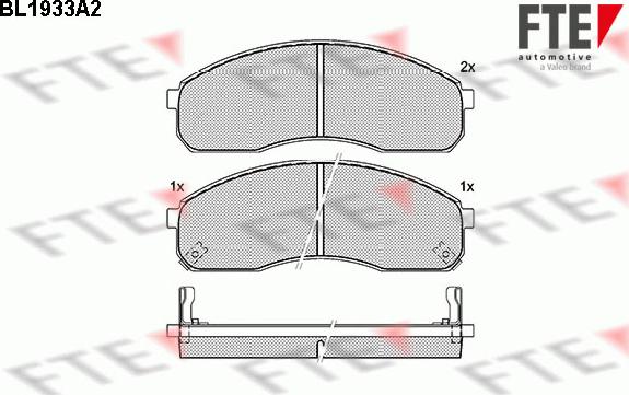 FTE BL1933A2 - Комплект спирачно феродо, дискови спирачки vvparts.bg