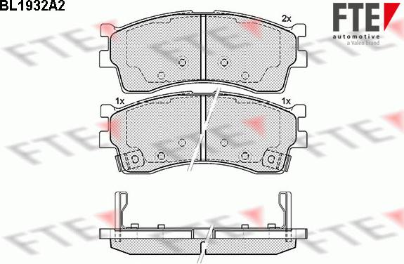 FTE 9010522 - Комплект спирачно феродо, дискови спирачки vvparts.bg